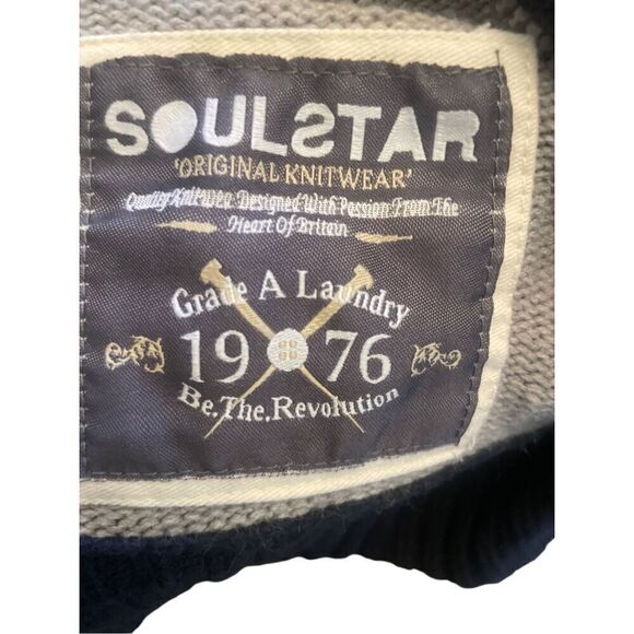 Soul Star Full Zip Mock Collar Multi-Color Winter Design Cardigan Size X-Large - Picture 7 of 16